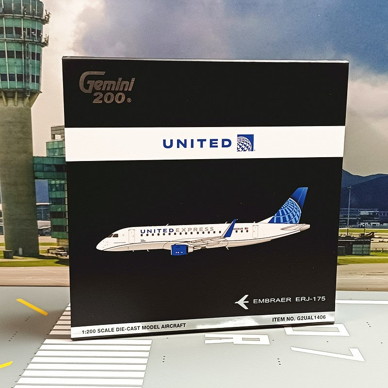 1:200 Geminijets United Airlines Embraer ERJ-175 N606UX Airplane Diecast Model