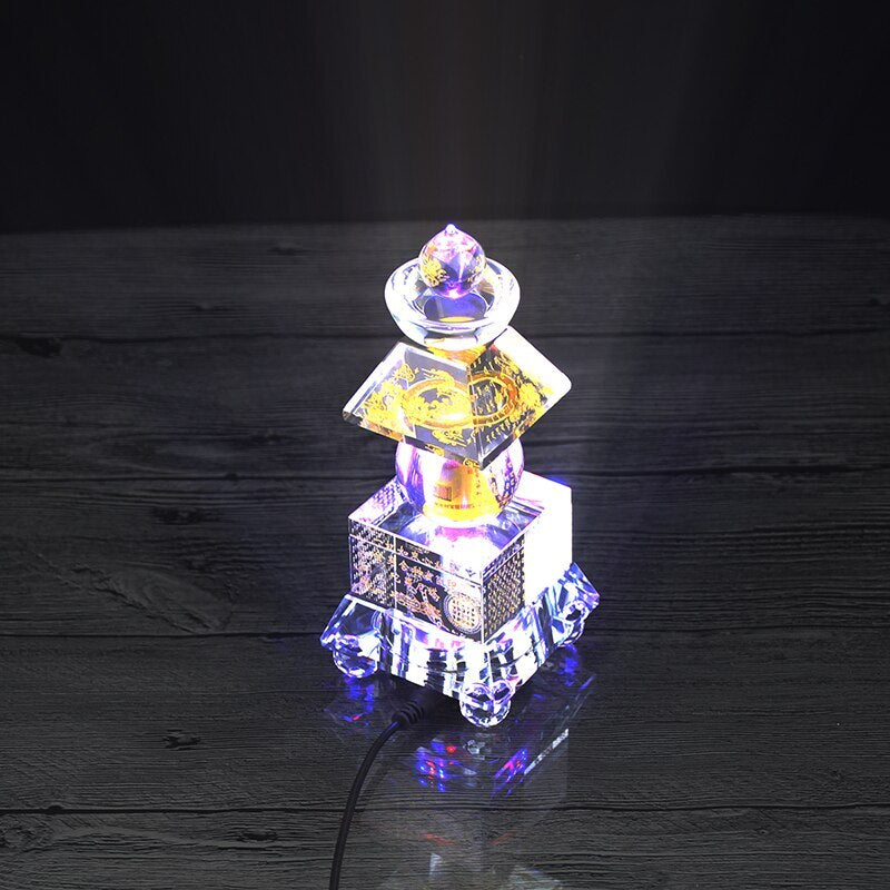 5.1" Buddhism Stupa Pagoda Buddhist Talisman Crystal Buddha Dagoba Tower Statue