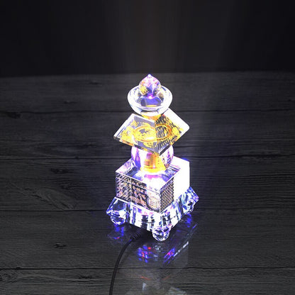 5.1" Buddhism Stupa Pagoda Buddhist Talisman Crystal Buddha Dagoba Tower Statue