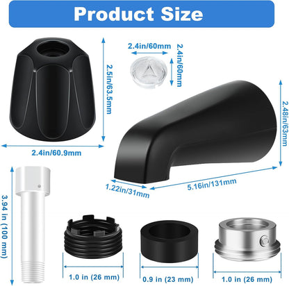 Matte Black Shower Trim Kit, 3 Piece Shower Knob and Tub Spout for Price/Pfister