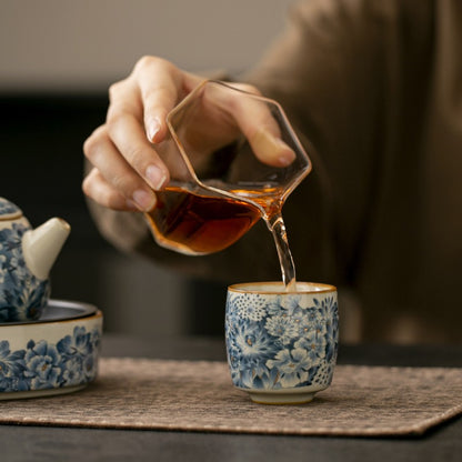 5.7cm Chinese Retro Ceramics Ru Kiln Teacup Household Tea Tasting Cup Tea Set