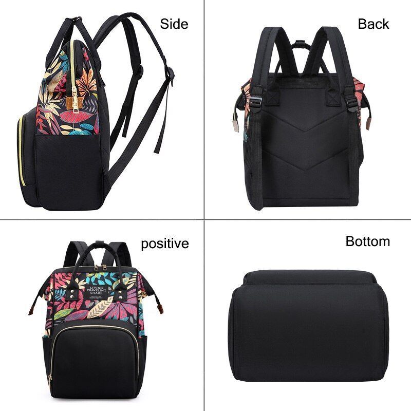 Backpack Nylon School Bag Large Nursing Backpacks Fashion Women Purse Blue Black