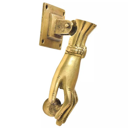 Antique Look Brass Hand Design Door Knocker Door Bell Home Decor