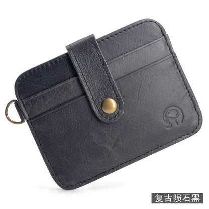 Genuine Leather Thin Wallet Credit Card Holder Key Holder Bag Cash Purse Cotton