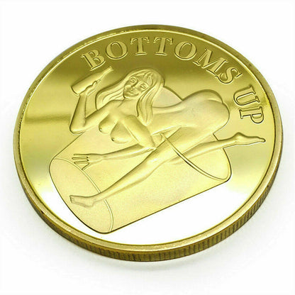 2x Sexy Heads Tails Challenge Token Coin Funny Gift for Husband Boyfriend Fiance