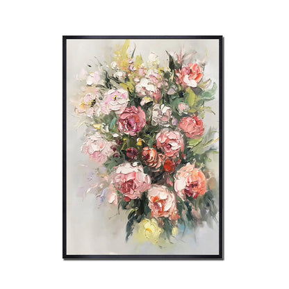 Hand Painted Abstract Flower Oil Painting Knife Thick Texture Canvas Painting