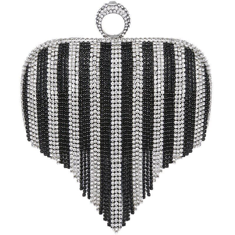 Shiny Diamonds Clutches Purse Evening Party Women Handbag Tassel Women Bag