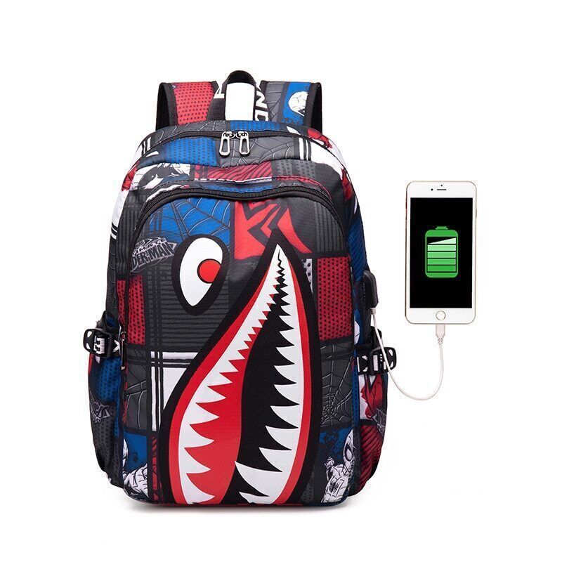 Backpack Elementary Bookbag Travel Cartoon Print Primary School Student Backpack