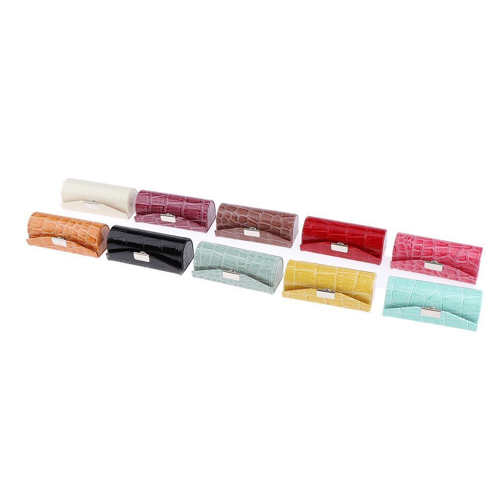 Elegant ABS Synthetic Leather Lipstick Case Bag Flocking Liner Traveling Purse