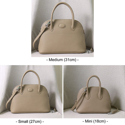 18/27/31 Real Leather Bowling Tote Purse Handbag Shoulder Bag Fashion Crossbody