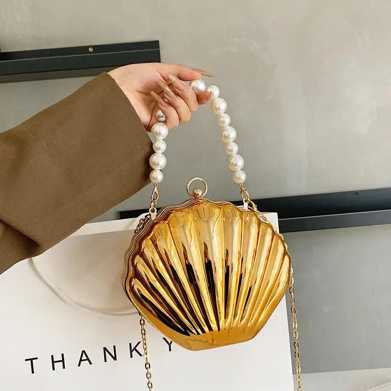 Evening Bags Shell Shape Women Bags Wedding Bridal Handbag Chain Party Bags