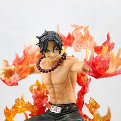 Anime One Piece Portgas D Ace Battle Fire PVC Action Figures Collectible Model