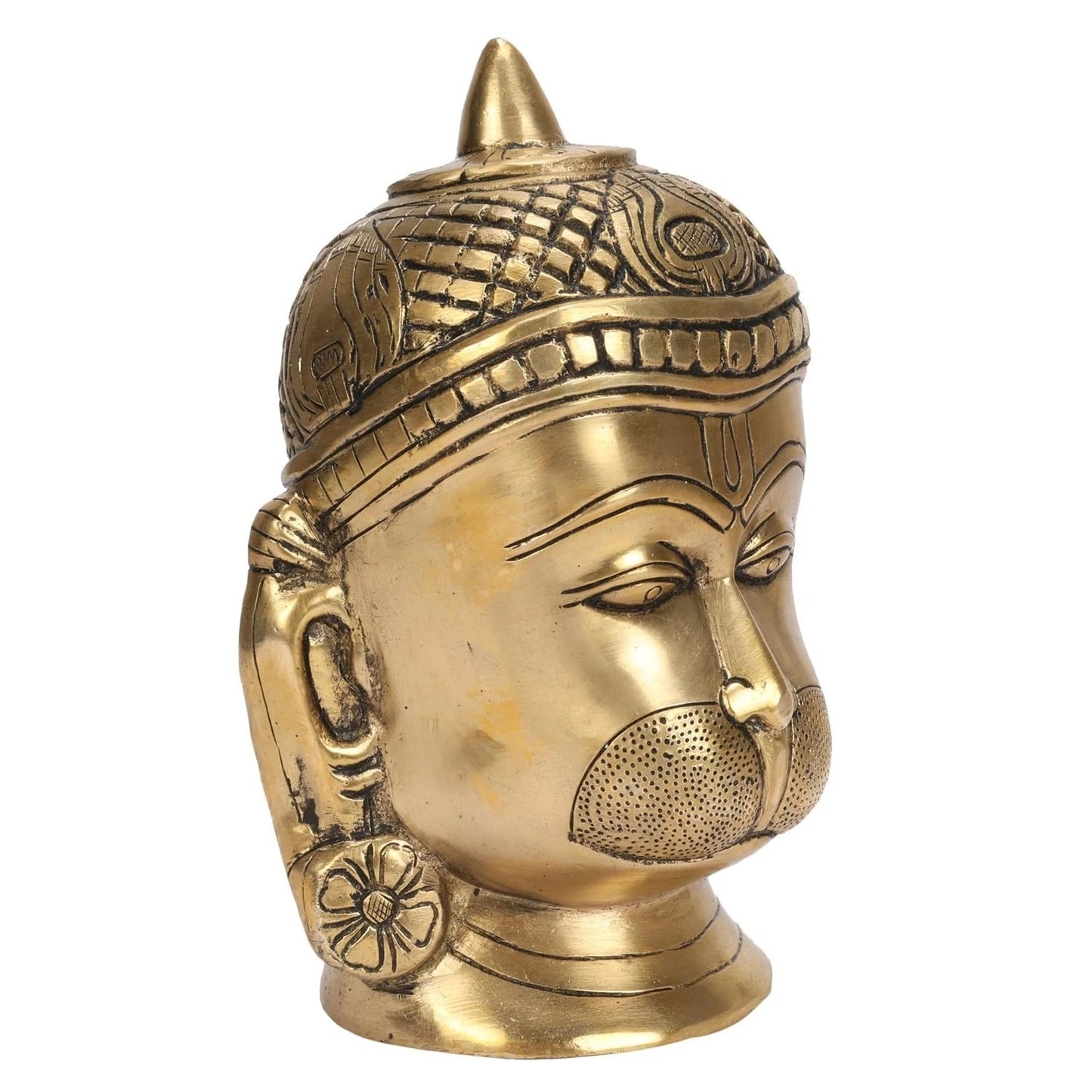 Brass Hanuman Ji Head Idol Bajrangbali Sankat Mochan Statue Figurine Decor