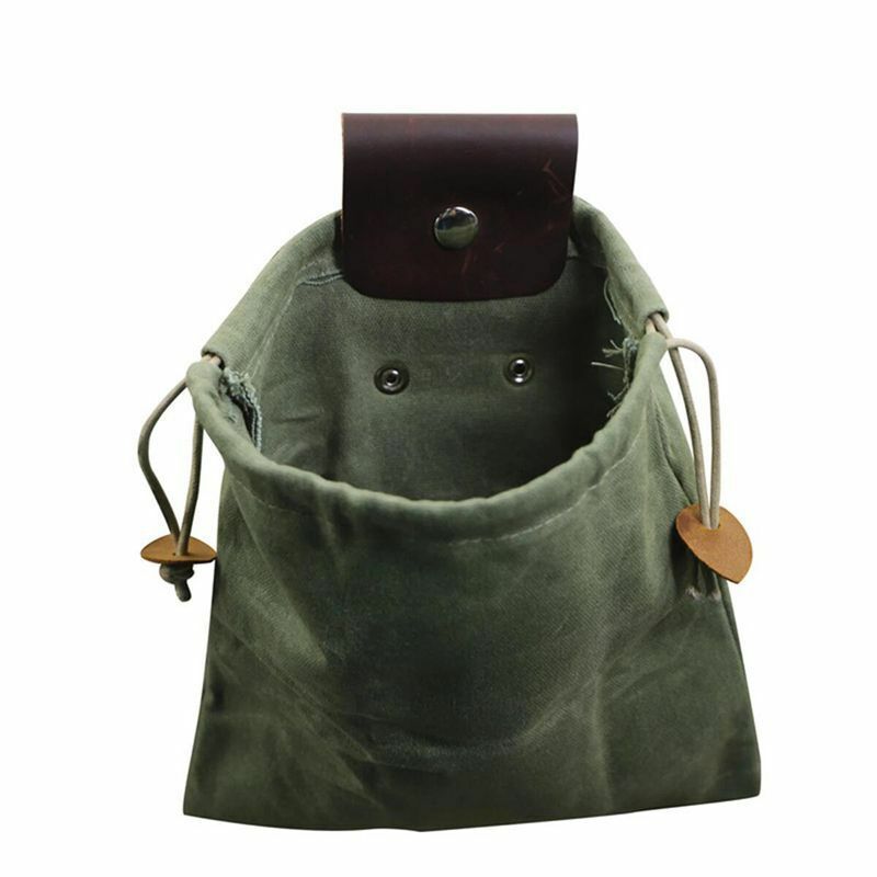Portable Foldable Metal Detecting Finds Pouch Canvas Drawsting Waist Bag Outdoor