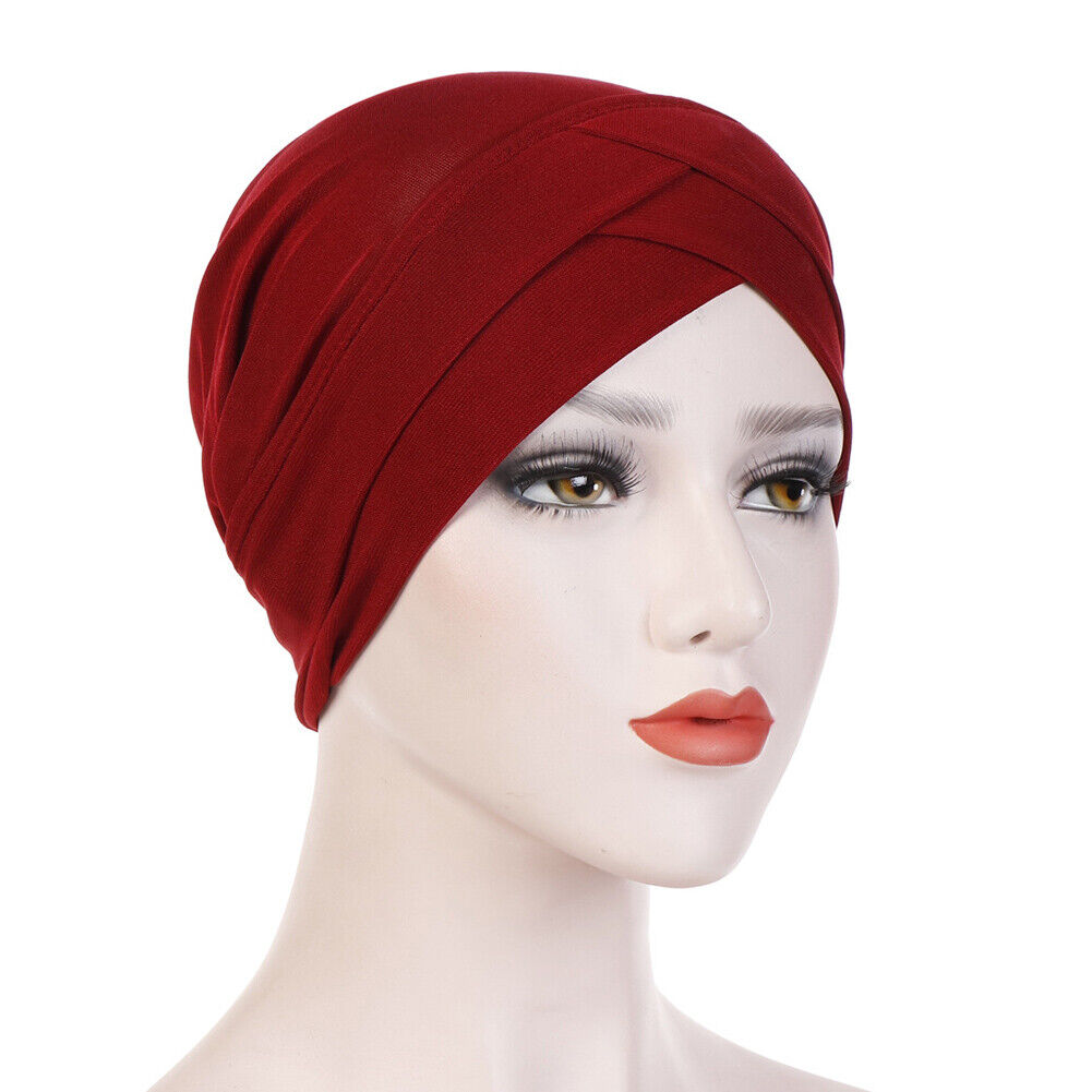 Women Stretch Turban Hat Hijab Headwear Hair Loss Chemo Cap Headwrap Head Cover*