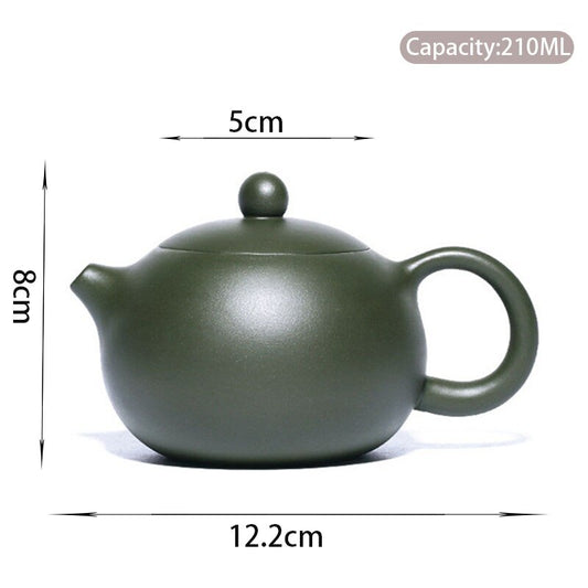 210ml 4.8" Raw Ore Green Mud Xishi Tea Pot Authentic Yixing Purple Clay Teapot
