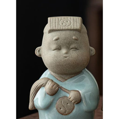 Ceramic Handmade Monk Tea Pet Ornament 10.2cm 4in Tea Play Tea Ceremony