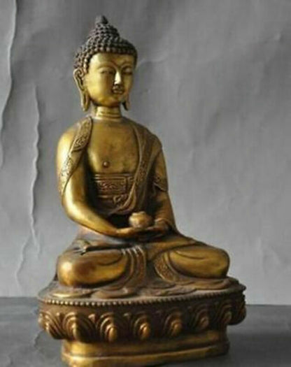 Tibet Bronze Amitabha Buddhism Buddha Statue Best Blessed Monks Blessing