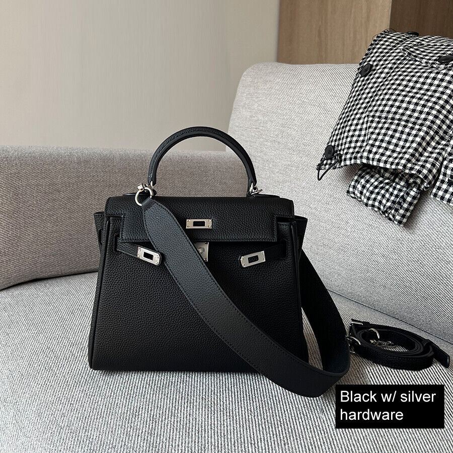 25/28cm Real Leather Flap Tote Shoulder bag Handbag Purse Fashion Briefcase