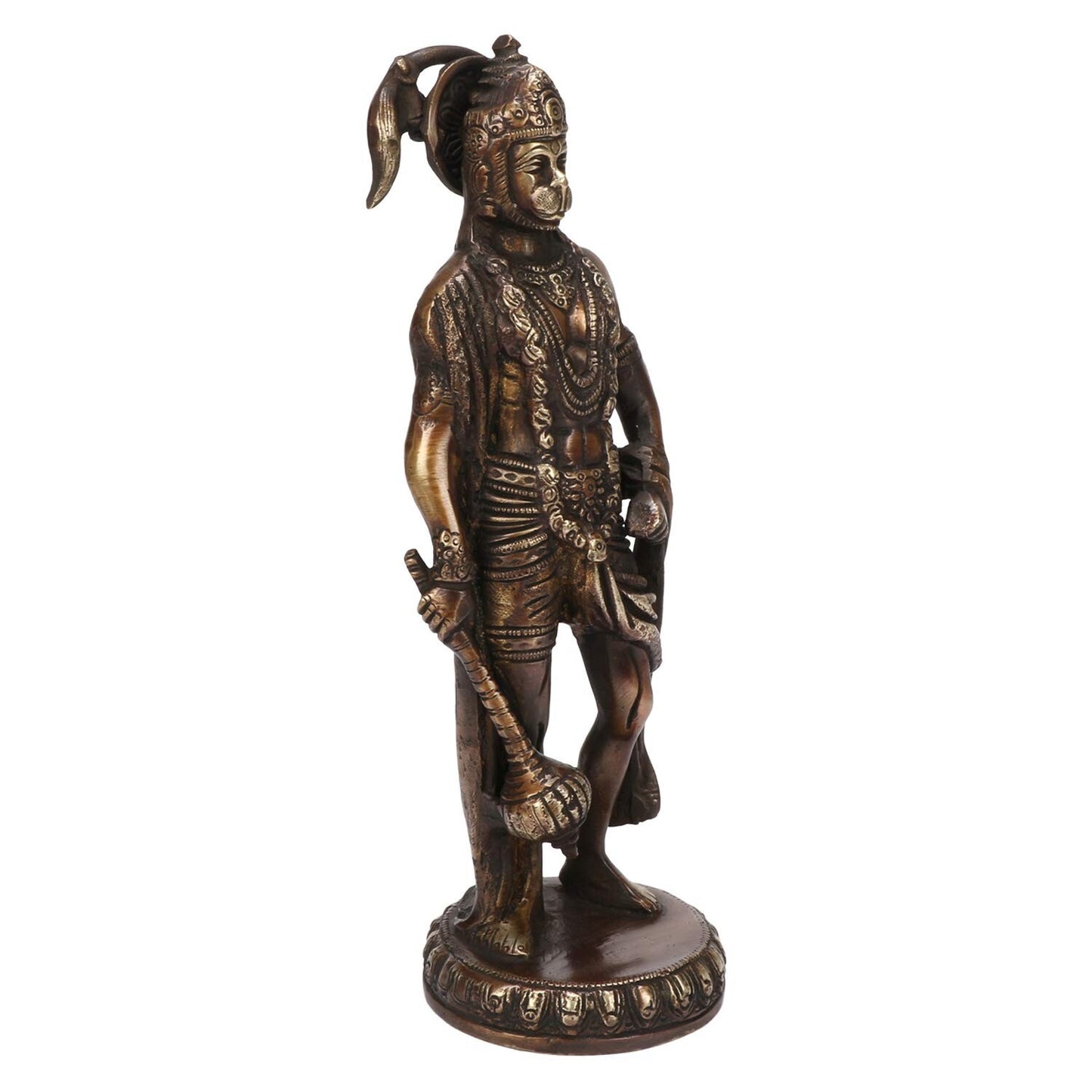 Brass Hindu God Lord Hanuman Standing Idol Statue Figurine Sculpture