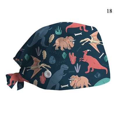 Printed Surgical Cap Adjustable Nurse Cap Baotou Cap Surgical Cap Christmas Hat