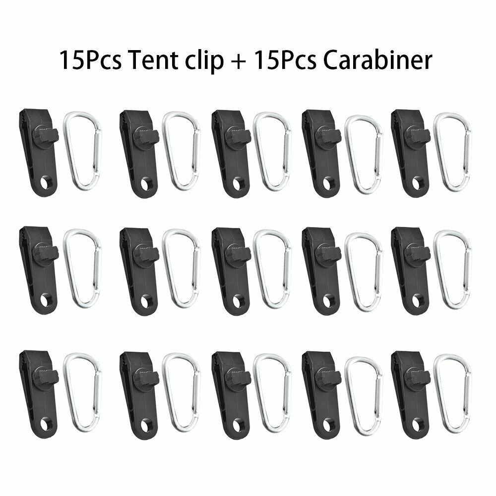 5/10/15 PCS Tarpaulin Clips Tent Canopy Buckles Outdoor Wind Rope Clamps Camping