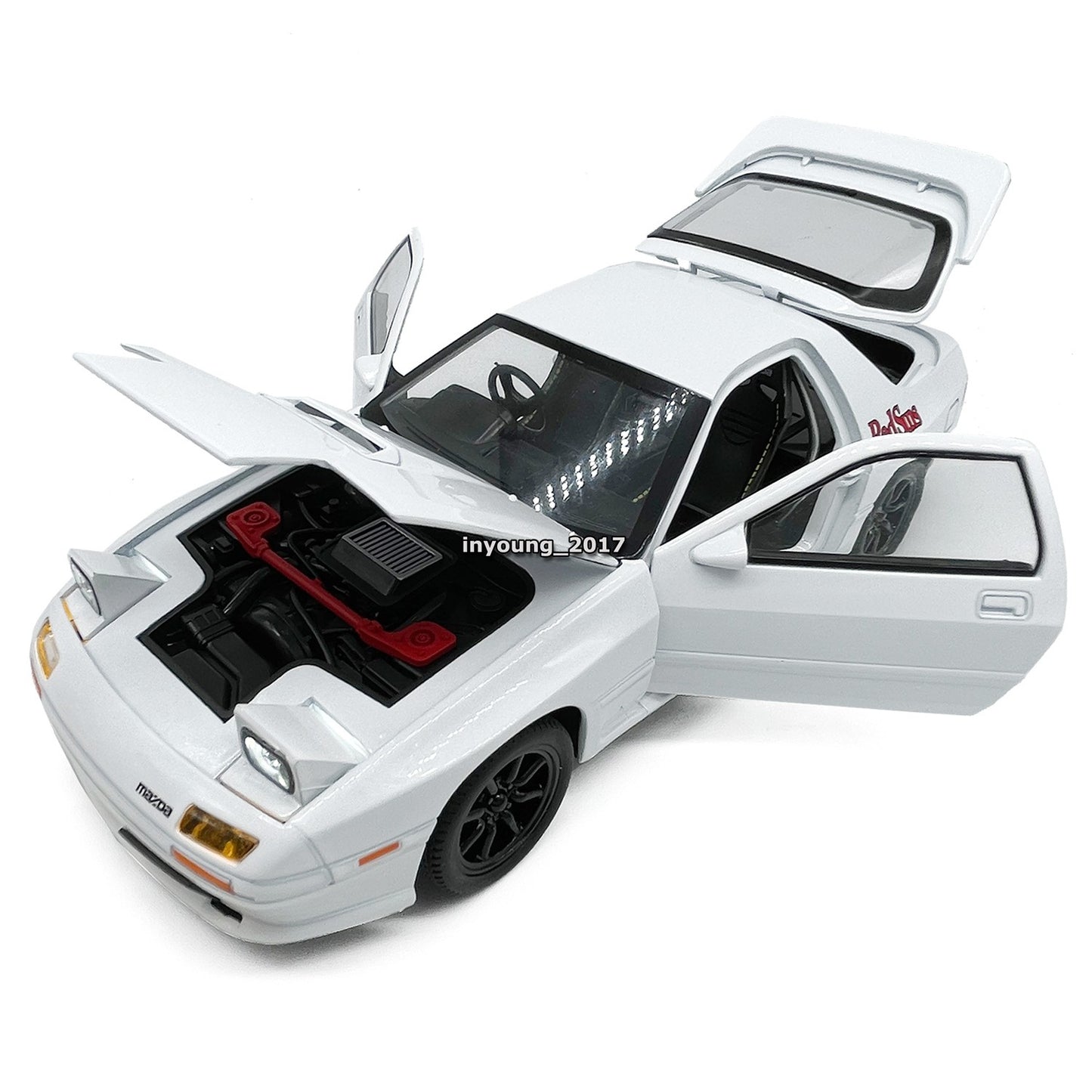 1/24 Mazda RX-7 FC3S Model Car Diecast Toy Vehicle for Boys Kids Gifts White