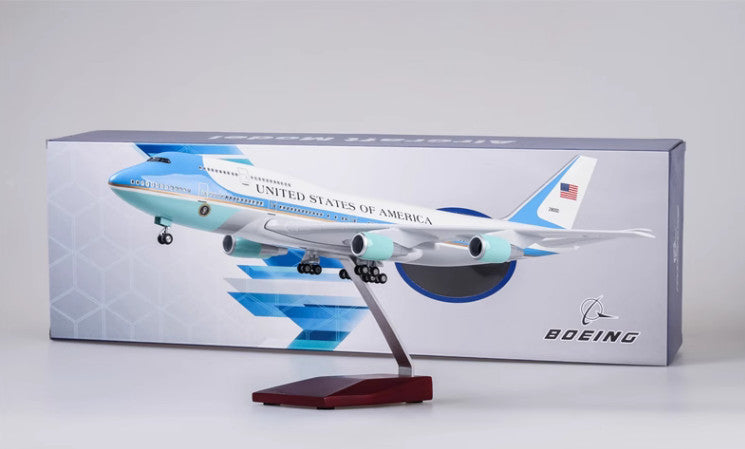 47CM 1:150 UNITED STATES OF AMERICA BOEING 747 Plane Landing gears Resin Model