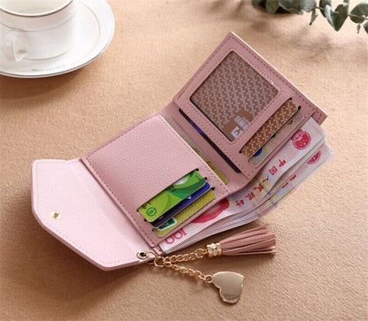 Women Wallet Purse Cash Clip Billfold Card Clamps Female Mini Handbag Coin Purse