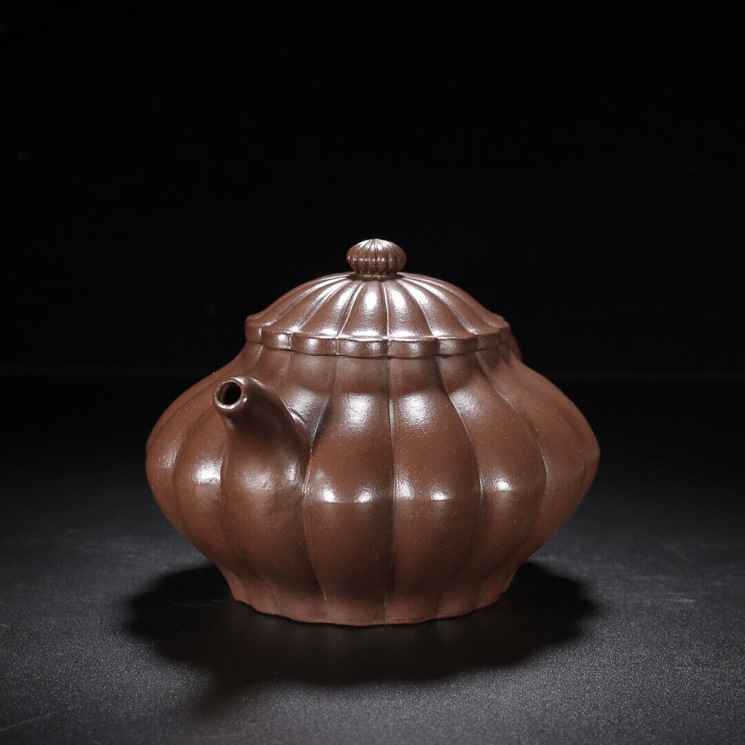 Chinese Yixing Zisha Clay Handmade Exquisite Teapot （筋纹 底款：施小马）