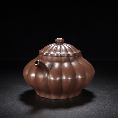 Chinese Yixing Zisha Clay Handmade Exquisite Teapot （筋纹 底款：施小马）