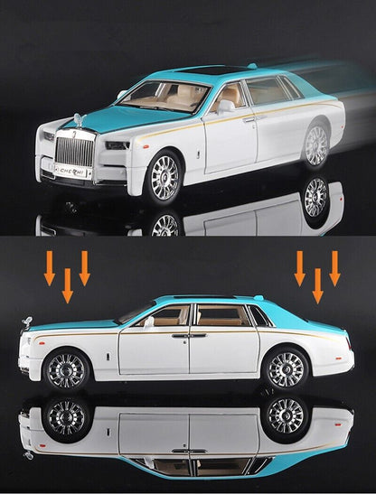 1:24 Rolls-Royce Phantom Diecast Model Car Toy Vehicles Sound Light Collection