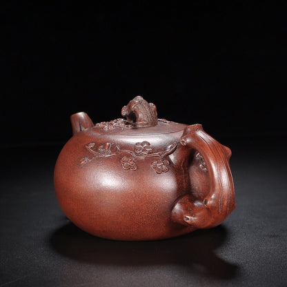 l-0Chinese Yixing Zisha Clay Handmade Exquisite Teapot （梅香 底款：顾景舟）