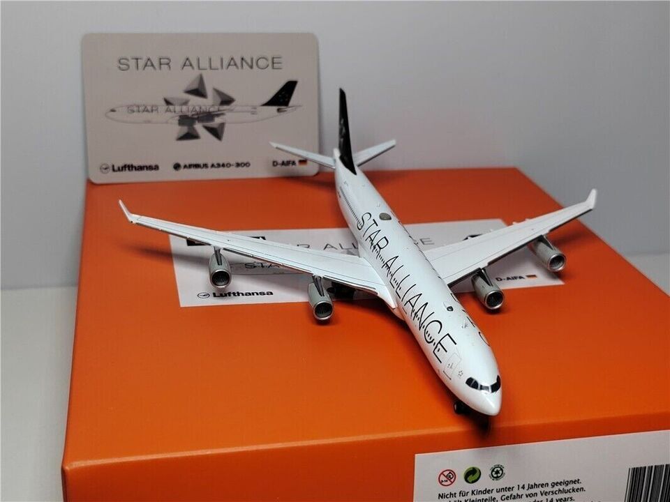 1:400 JC Wings Lufthansa STAR ALLIANCE AIRBUS A340-300 Airplane Diecast Model