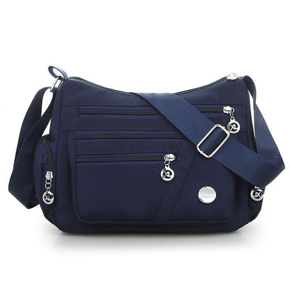 Lightweight Shoulder Bag Messenger Purse Zippers Waterproof Oxford Crossbody Bag