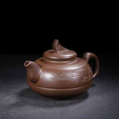 Chinese Yixing Zisha Clay Handmade Exquisite Teapot（一帆风顺 底款：高海庚）