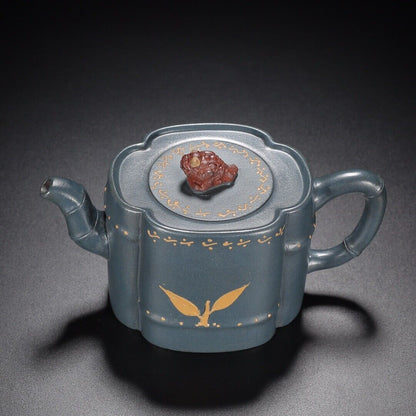 Chinese Yixing Zisha Clay Handmade Exquisite Teapot （竹韵 底款：蒋蓉）