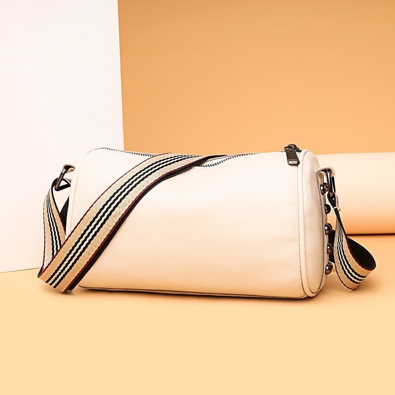 Soft Cowhide Shoulder Bag Rivet Genuine Leather Handbag Fashion Messenger Purse