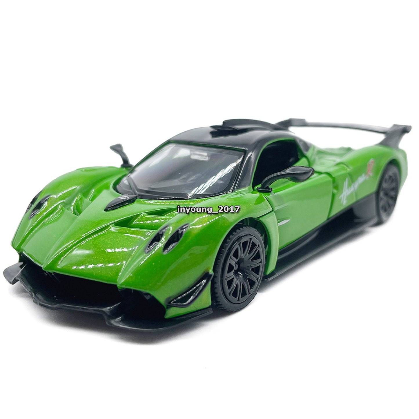 1/36 Pagani Huayra R Model Car Diecast Toy Vehicle for Boys Kids Gifts Green