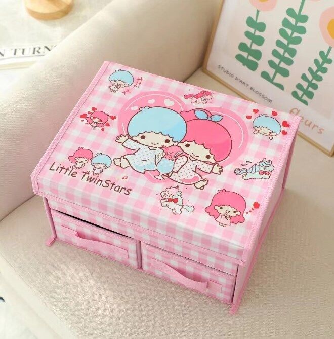 Kuromi Kitty My Melody Underwear Storage Box Foldable Double Drawer Storage Box