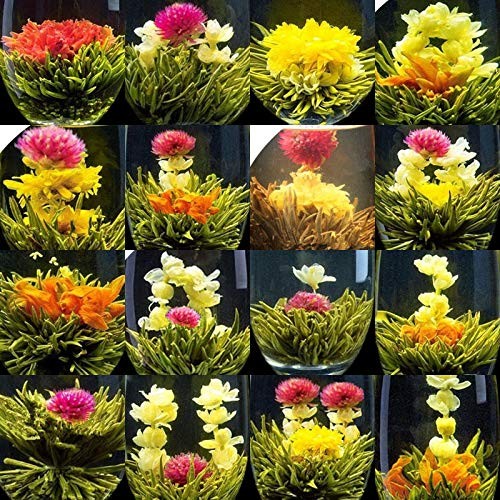 Chinese Blooming Tea Flowers - 16 Pcs Individually Sealed Flowering Tea Balls