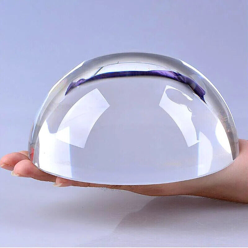 Half Ball Figurine Glass Crystal Hemisphere Paperweight Dome Magnifiers 80-100mm