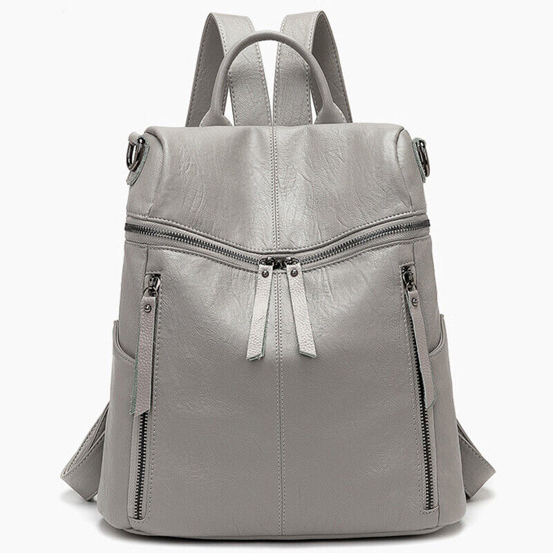 100% Genuine Leather Women's Backpack Travel Bag School Rucksack Crossbody Bag