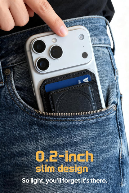 Magnetic Wallet for Iphone, Compatible with Car Mount& Phone Grip, Magnetic Phon