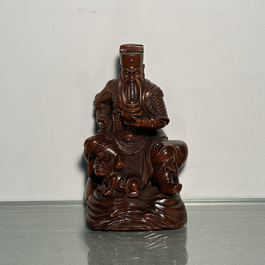 Antique Chinese Boxwood Carved Figure Figurines Home Decor Statue Sculptures Art