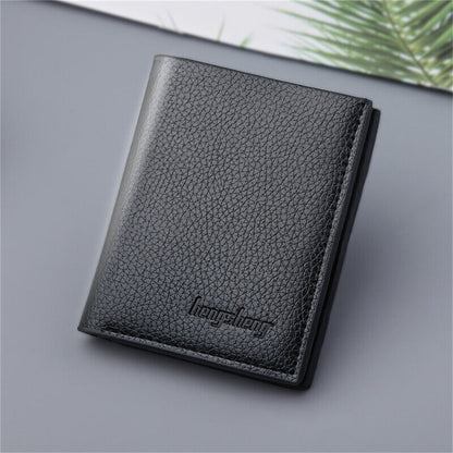 Men's Short Vertical Wallet Bank Card Package Purse ID Card Bag Holder Purses