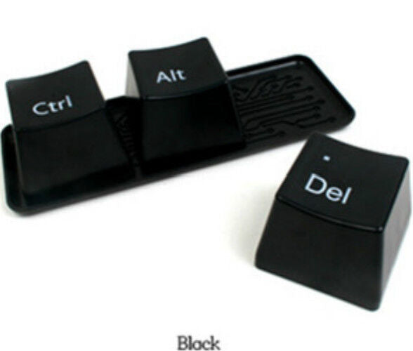 3Pcs Tea Cup Coffee Mugs Novelty Ctrl ALT DEL Keyboard Key Design Container Tray