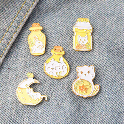 Pin Brooches Backpack Badges Meow Cat Hard enamel lapel Hat Gift Bag Goth Jeans