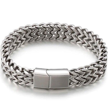 Meshed Woven Stainless Steel Bracelet Curb Chain Cuban Link Wristband Men Women