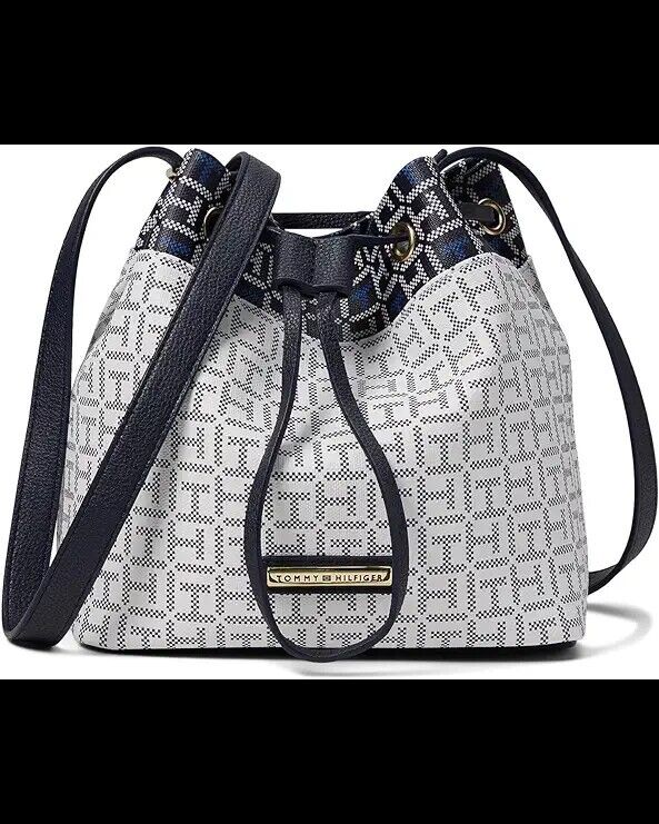 NEW! Tommy Hilfiger Laura II Bucket Crossbody Bag Monogram Gift